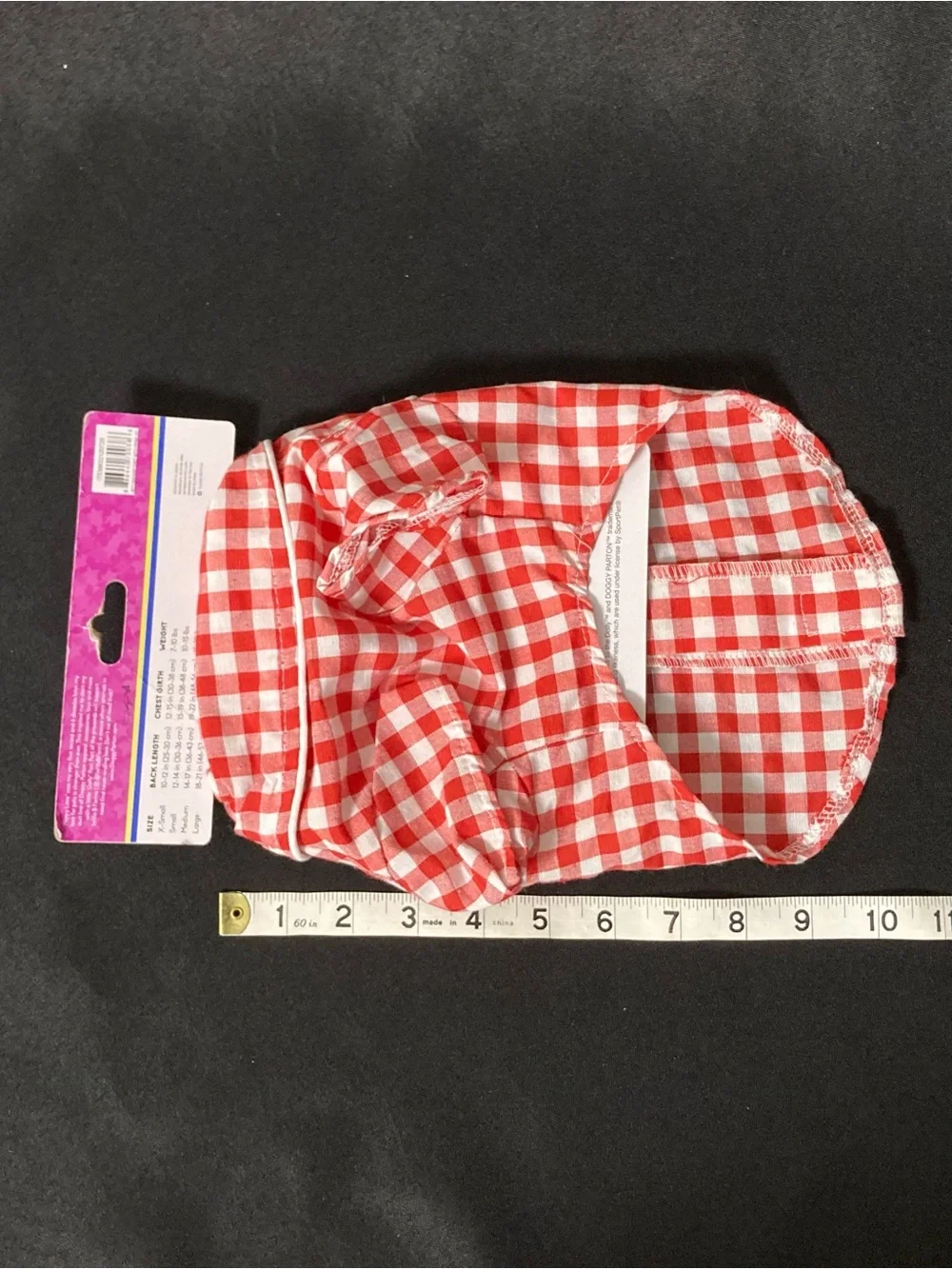 ⭐️ Dolly Parton Doggy Parton Red Gingham Dog Shirt Size XS For Dogs 7-10 lbs